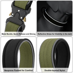 PLUTUS PET collar táctico con ajuste resistente para aventuras al aire libre.