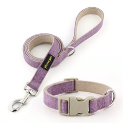 PLUTUS PET conjunto collar y correa lavanda, ajuste cómodo para todas las razas.