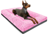 Cama PocBlue para perro rosada de lujo, descanso suave.