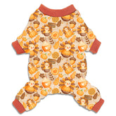 Pohshido pijama para perro con diseño de pavo festivo, ideal para fotos de Thanksgiving