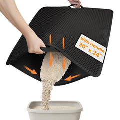 Alfombra Polarduck para arena de gato, diseño panal de doble capa, atrapa la arena.