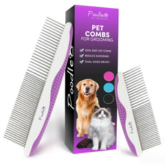 POODLIE cepillo con dientes de acero inoxidable para grooming suave.