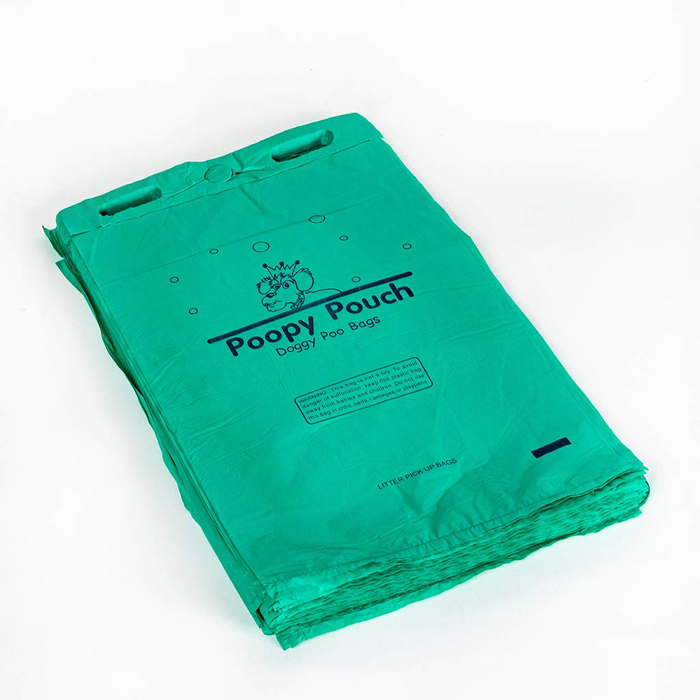 Poopy Pouch bolsas para estación canina en dispensador, uso rápido y limpio en parques.