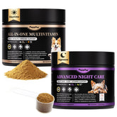 POPPAW suplemento para perros en polvo día-noche, ideal para mezclar con comida.