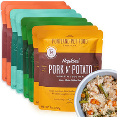 Portland Pet Food Company Rosies Res Arroz, topper de grado humano para perros selectos.