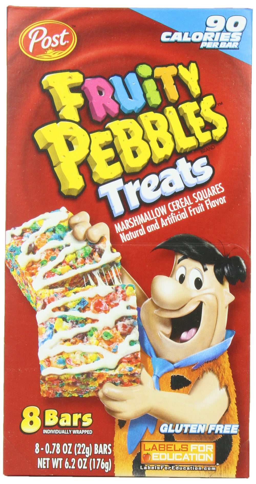 Post Fruity Pebbles Treats, caja de 6.2 oz con 8 barras, snack práctico para la merienda