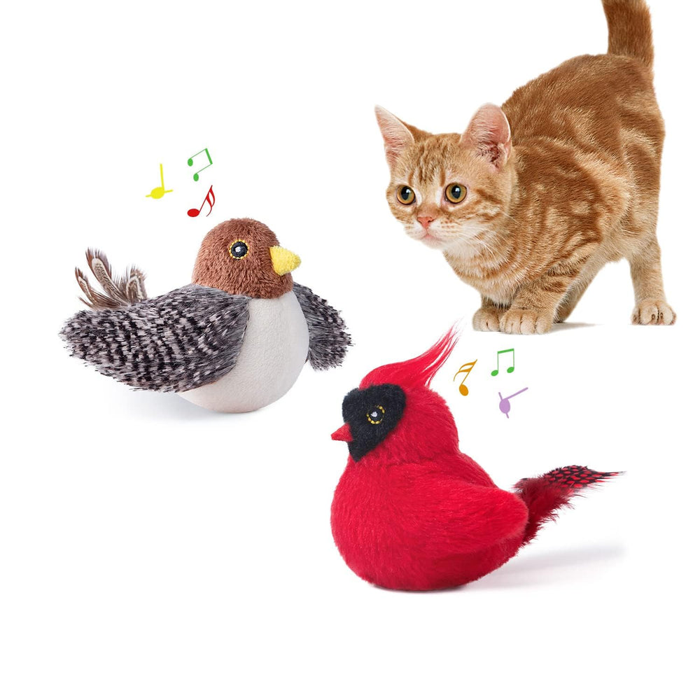 Potaroma juguetes para gato con pájaros realistas para estimular juego diario