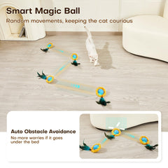 Potaroma bola con sonidos chirriantes, estimulación sensorial para gatos activos.