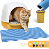 Powools alfombrilla para arena de gato, vista de la entrada, atrapa la arena de las patas.