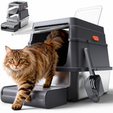 Powools caja de arena para gatos con tapa; facilita limpieza y control de olores.