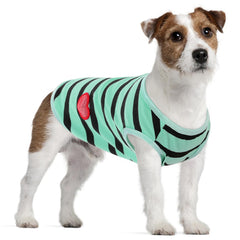 Camiseta Preferhouse para perro grande, frontal; look de rayas ideal para paseos diarios.