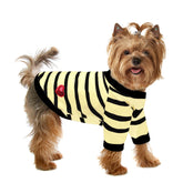 Preferhouse camiseta para perro rayas beige, vista frontal, ideal para paseos diarios