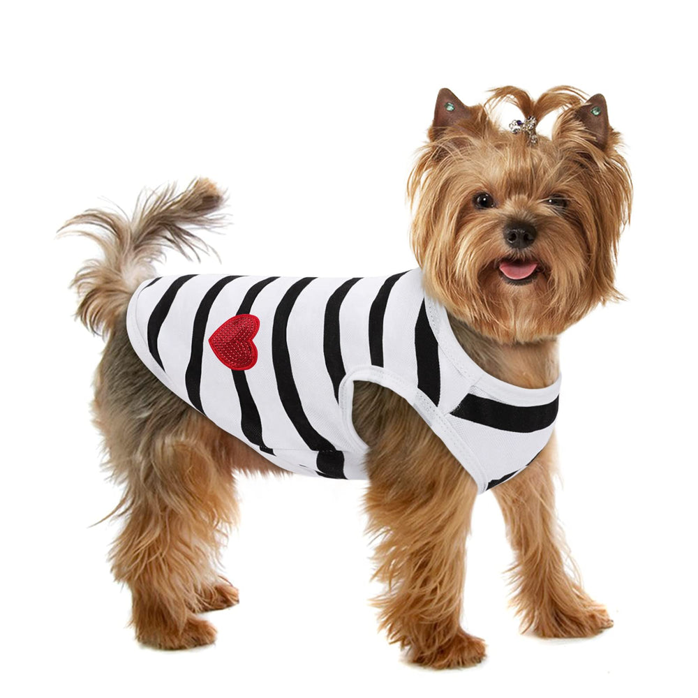 Preferhouse camiseta para perro rayas, vista frontal, cómoda para paseos diarios