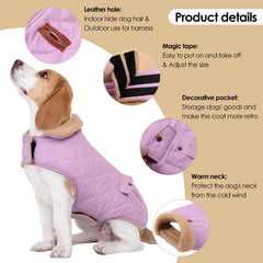 Preferhouse chaqueta invierno para perro extragrande, vista posterior, forro suave.
