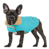 Preferhouse chaqueta de invierno para perro grande azul L, vista frontal, abrigo cálido para paseos.