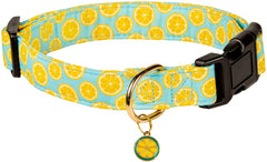 Collar PREHAI de algodón suave con motivo limón veraniego para perros.