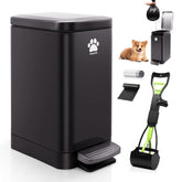 PREMJIN cubo-basura exterior 12L con pedal evita contacto al desechar