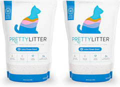 PrettyLitter muestra cambios de color en cristales de sílice con flor de loto para señales visuales.