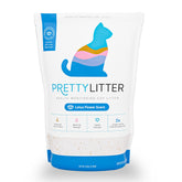 PrettyLitter muestra flor-de-loto en bolsa, ideal para monitoreo de salud felina.
