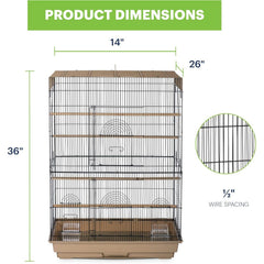 Prevue Pet Flight Cage, perchas de madera para descanso seguro.