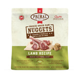 Primal cordero liofilizado para perros, comida completa y alta proteína.