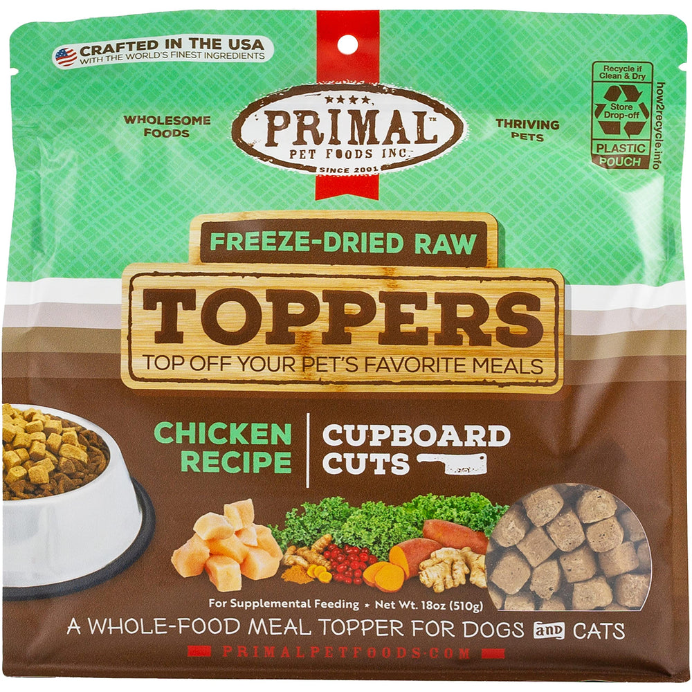 Primal complementos para perro con pollo, complemento sabroso para realzar la comida