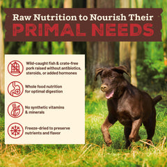 Primal Kibble en la Cruda: lista para servir directamente de la bolsa.