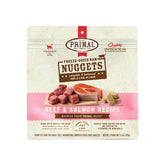 Primal Pet Foods nuggets carne-salmon frente: comida completa y sabrosa para gatos.