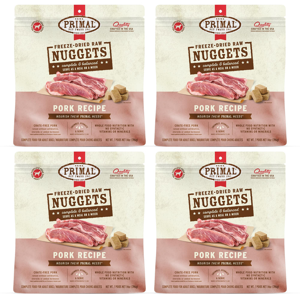 Nuggets de cerdo liofilizados de Primal para perros, textura crujiente y sabrosa