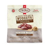 Primal: empaque visible de nuggets ciervo crudo para perros, opción premium.