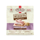 Nuggets de pavo Primal en empaque, fácil de comprar y almacenar.