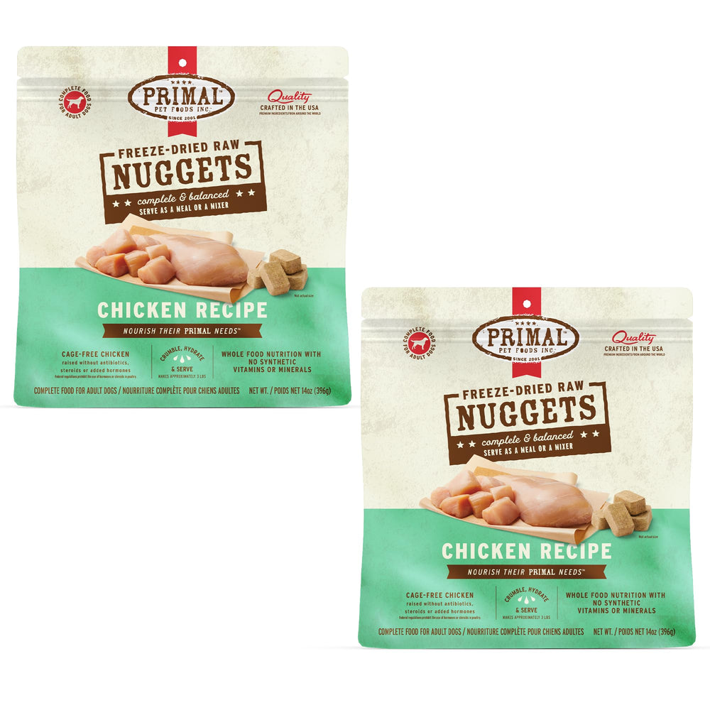 Nuggets de pollo liofilizados de Primal en bolsa, opción completa
