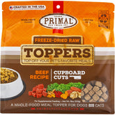Primal Pet Foods toppers para perros en plato realzan sabor y nutrición
