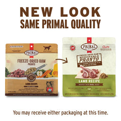 Primal Pronto Mini Nuggets de Cordero, textura crujiente para masticar.