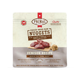 Primal Pet Foods venado deshidratados en frío: bocaditos para comida completa o complemento sabroso.