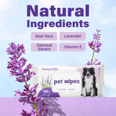 Toallitas para patas de perros con aroma a lavanda, limpieza y frescura.