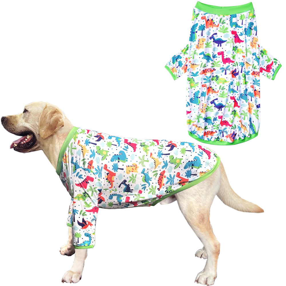 Camiseta PriPre para perros con dinosaurio verde, ideal para verano cómodo