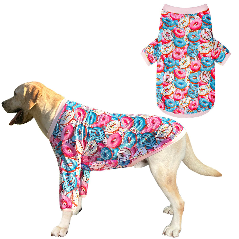 PriPre camiseta para perro con motivo donut, tela suave y transpirable para uso diario.