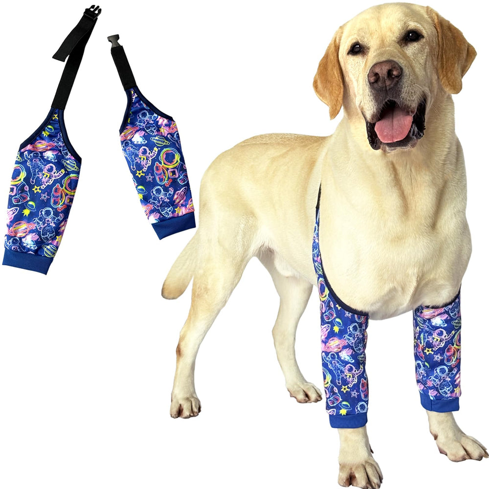 PriPre protector de rodilla para perros con diseño astronauta, ideal para paseos seguros