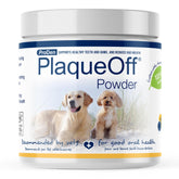 ProDen PlaqueOff polvo para mascotas: enfoque polvo, ayuda a dientes sanos sin cepillado.