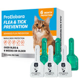 ProElobara topical para pulgas y garrapatas en gatos grandes, aplicación en omóplato.