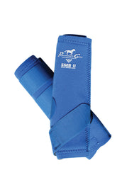 Protecciones SMBII de Professional's Choice para caballos en azul real, protección de patas y rendimiento.