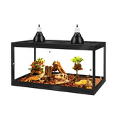 ProLEE tanque de reptiles con vidrio templado, vista 360 para observar al animal.