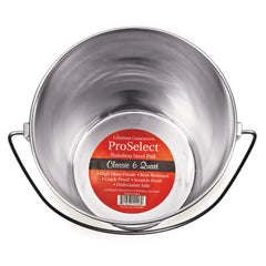 ProSelect balde de acero inoxidable con mango contorneado, uso en jaulas.