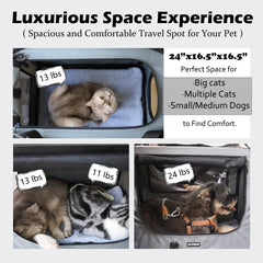 Prutapet transportín para gato con accesorios plegables para comer y hacer sus necesidades