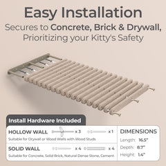 Pryde Pets plataforma de rascar en pared, apoyo estable para felinos.