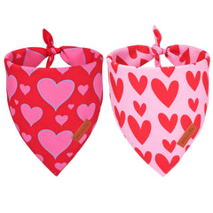 PTDECOR bandana de San Valentín para perro, doble cara con corazones, estilo festivo.