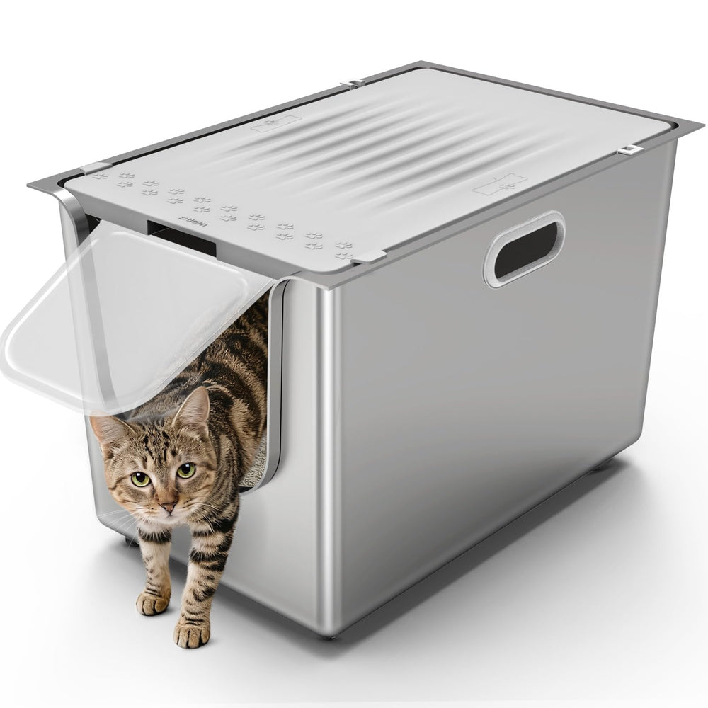 PTFFF caja de arena de acero inoxidable con tapa desmontable para mayor privacidad.