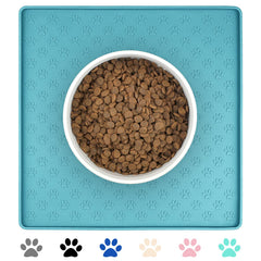Ptlom almohadilla antiresbalante para comida de perro azul, ideal para una comida limpia