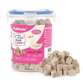 Puddonio packshot de pechuga de pato deshidratada, premio natural para entrenamiento.